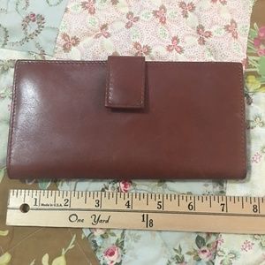 Hobo brown leather bi-fold wallet